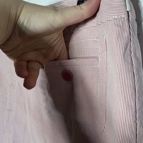 Talbots Womens Pink Stripe Midi Skirt Size 8 Career Office Summer Spring Career - Picture 4 of 11